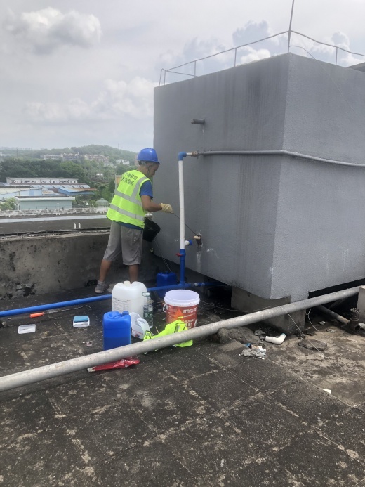 广州北车辆段宿舍屋顶消防水池防水施工